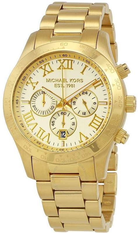 Michael Kors Men's Layton Chronograph Champagne Dial Gold 